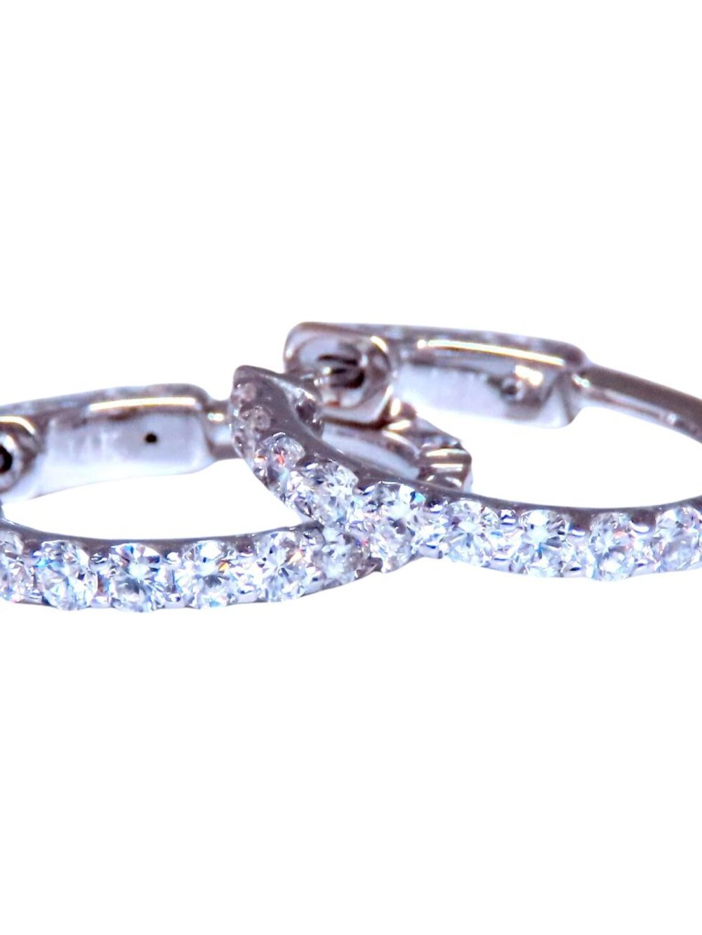 .58ct Natural Diamonds Sharing Prong hoop Earrings 14kt 12486*